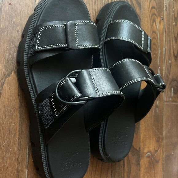 Sorel Leather Slide Strap Sandals - Picture 3 of 4